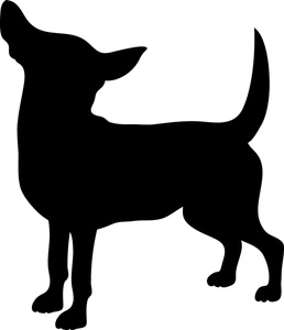 Black and white silhouette dog clipart 
