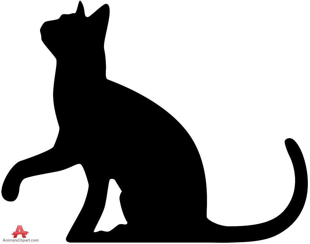 Cat silhouette lying down clipart 