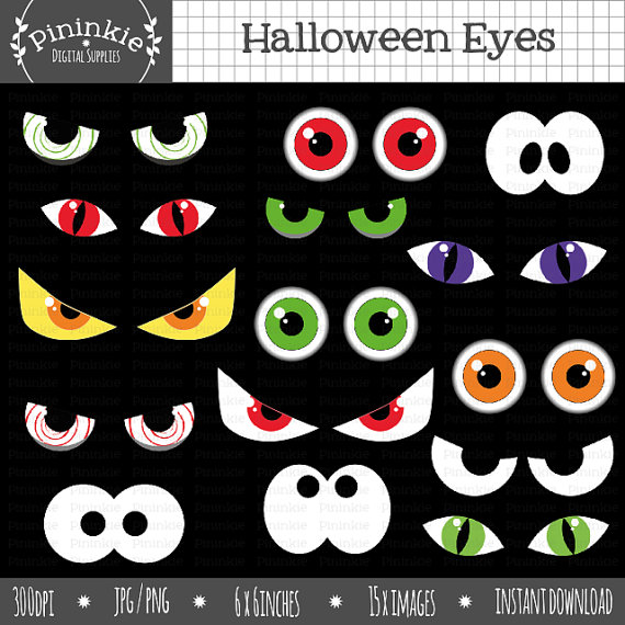 Halloween Eyeball Clipart Halloween Eyes Clip Art by Pininkie 