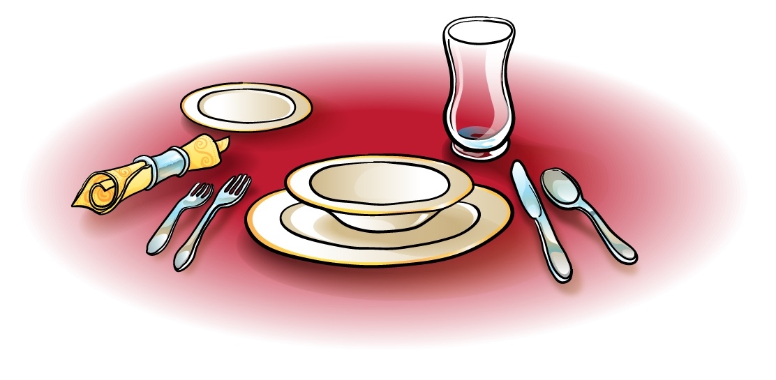 Dinner Place Setting Clipart 
