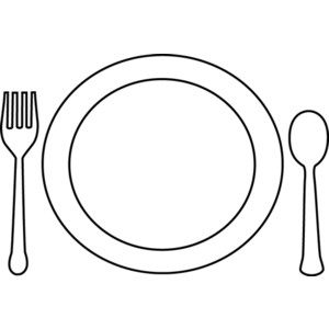 Dinner plate clipart outline 