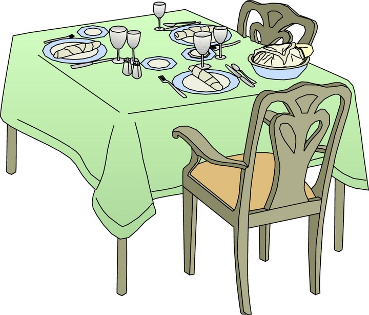 Dinner table clip art 