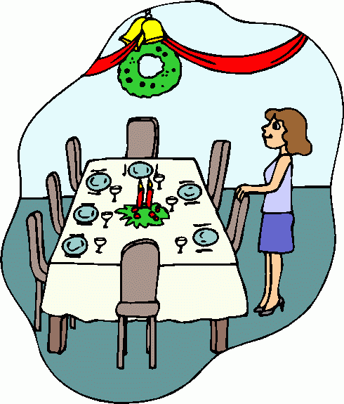 Dinner Table With Food Clipart 