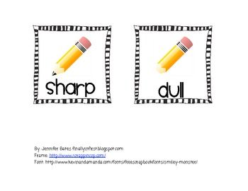 Free Dull Or Sharp Pencil Basket Labels 2nd Grade Pinterest 