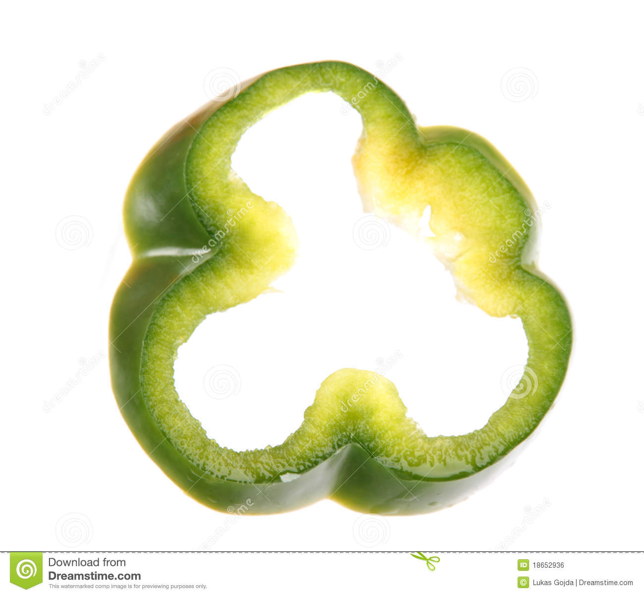 Green Pepper Slice Clipart 