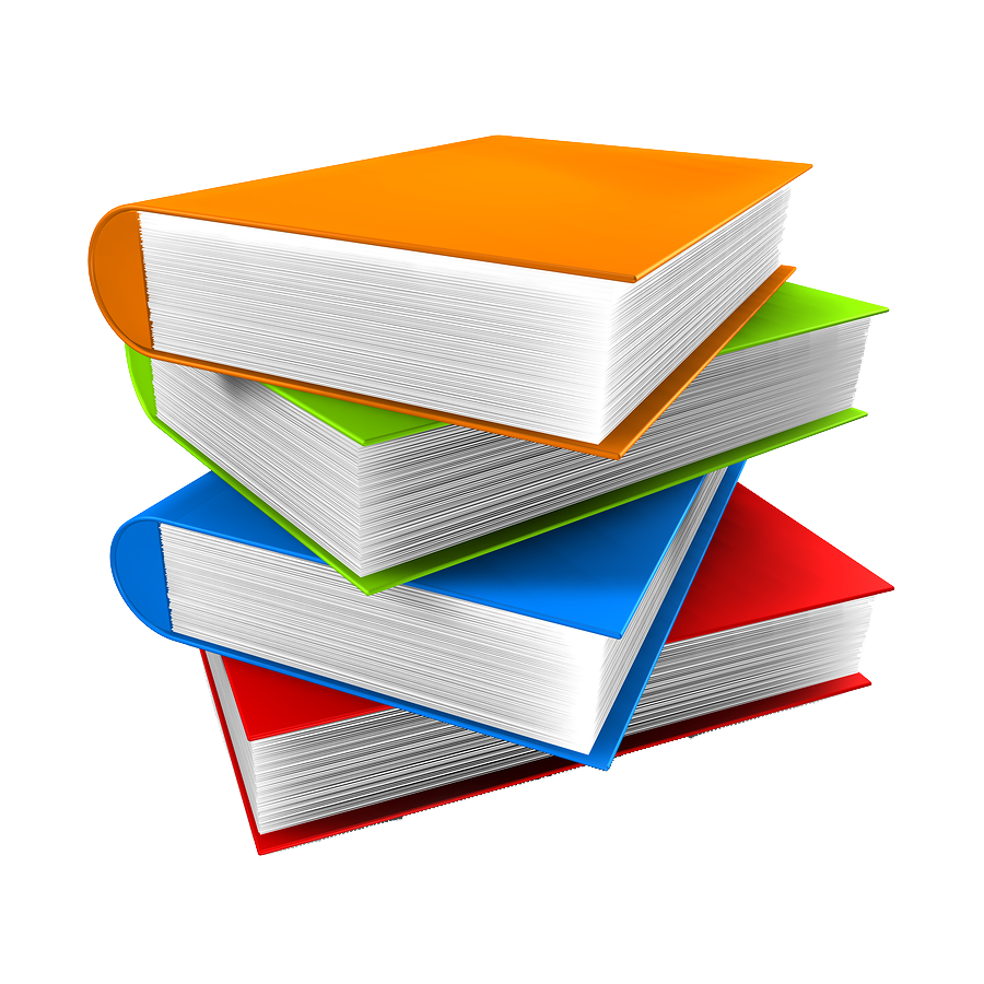 Many books clipart no background white 