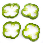Green pepper slices clipart 