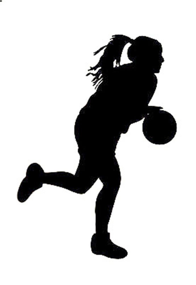 Basketball girl silhouette clipart 
