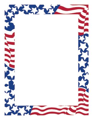 American flag frame clipart 