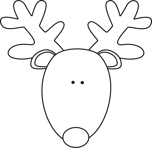 Rudolph head outline clipart 