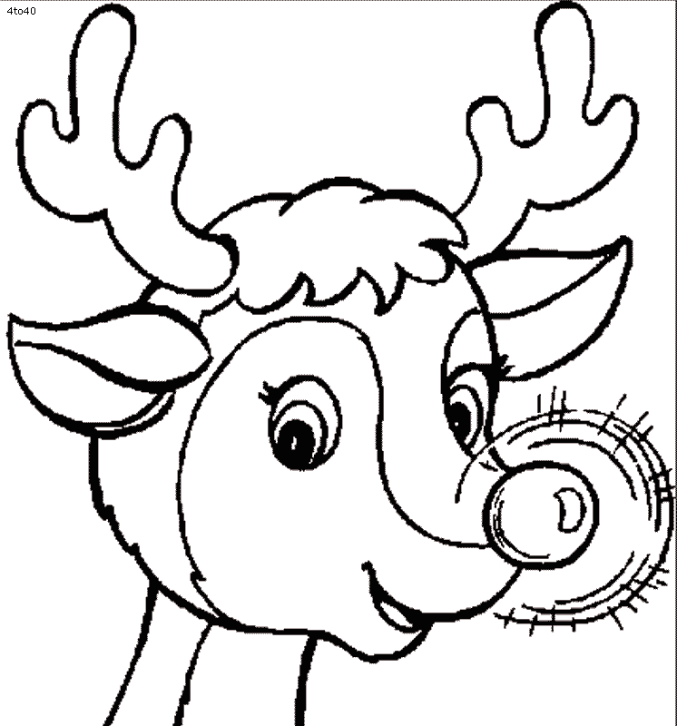 Clipart outline of rudolph 