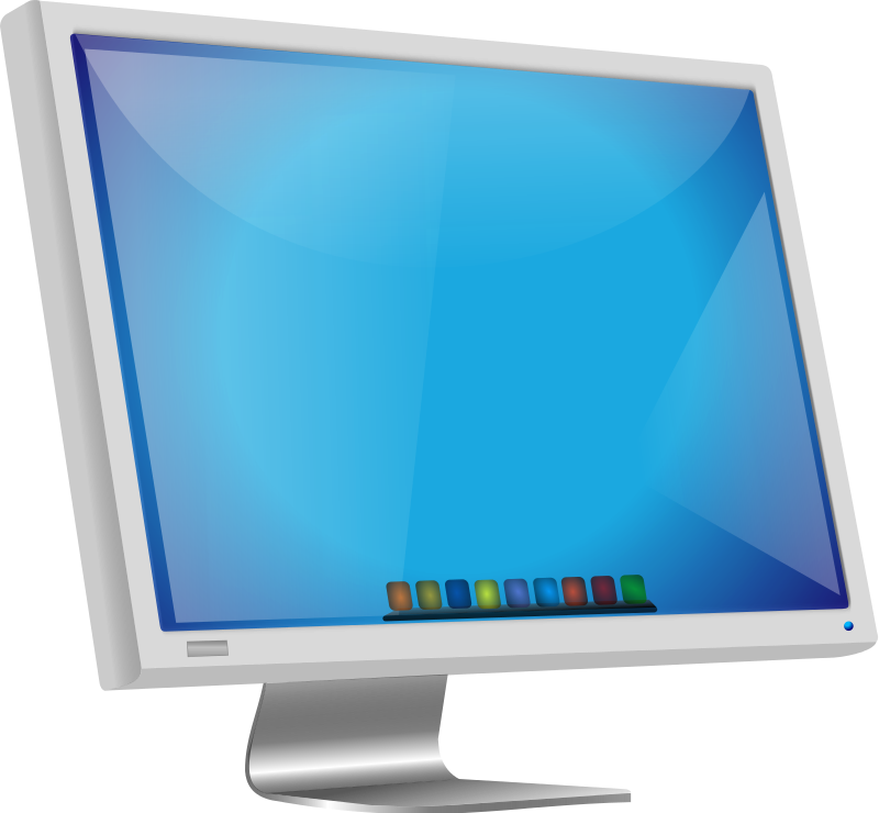 Blue Computer Monitor Clipart 