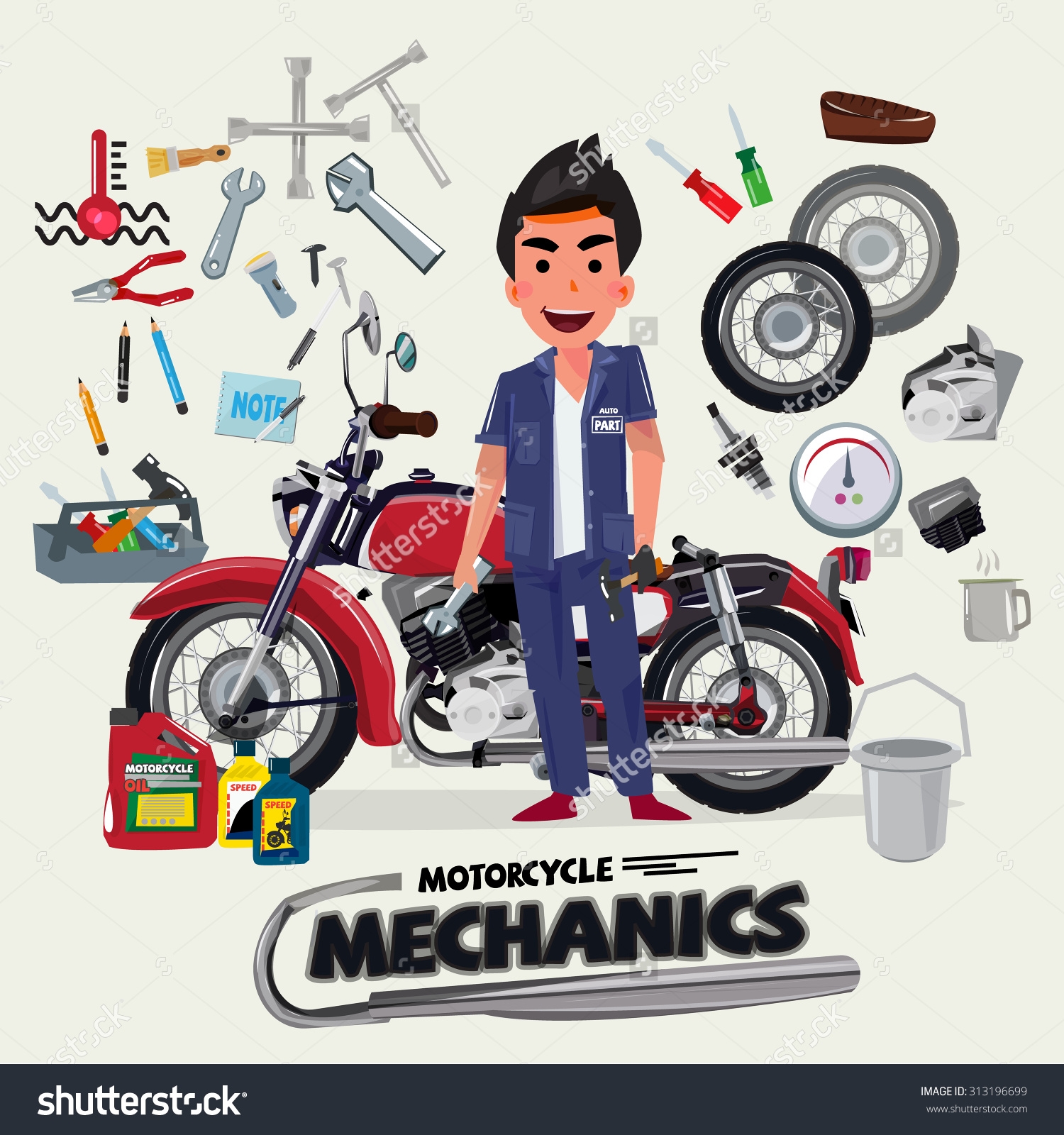 Motorcycle Mechanic Clipart 