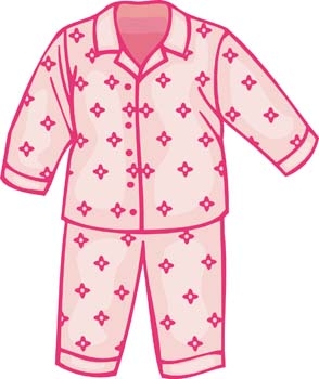 Girl Put On Pajamas Clipart 