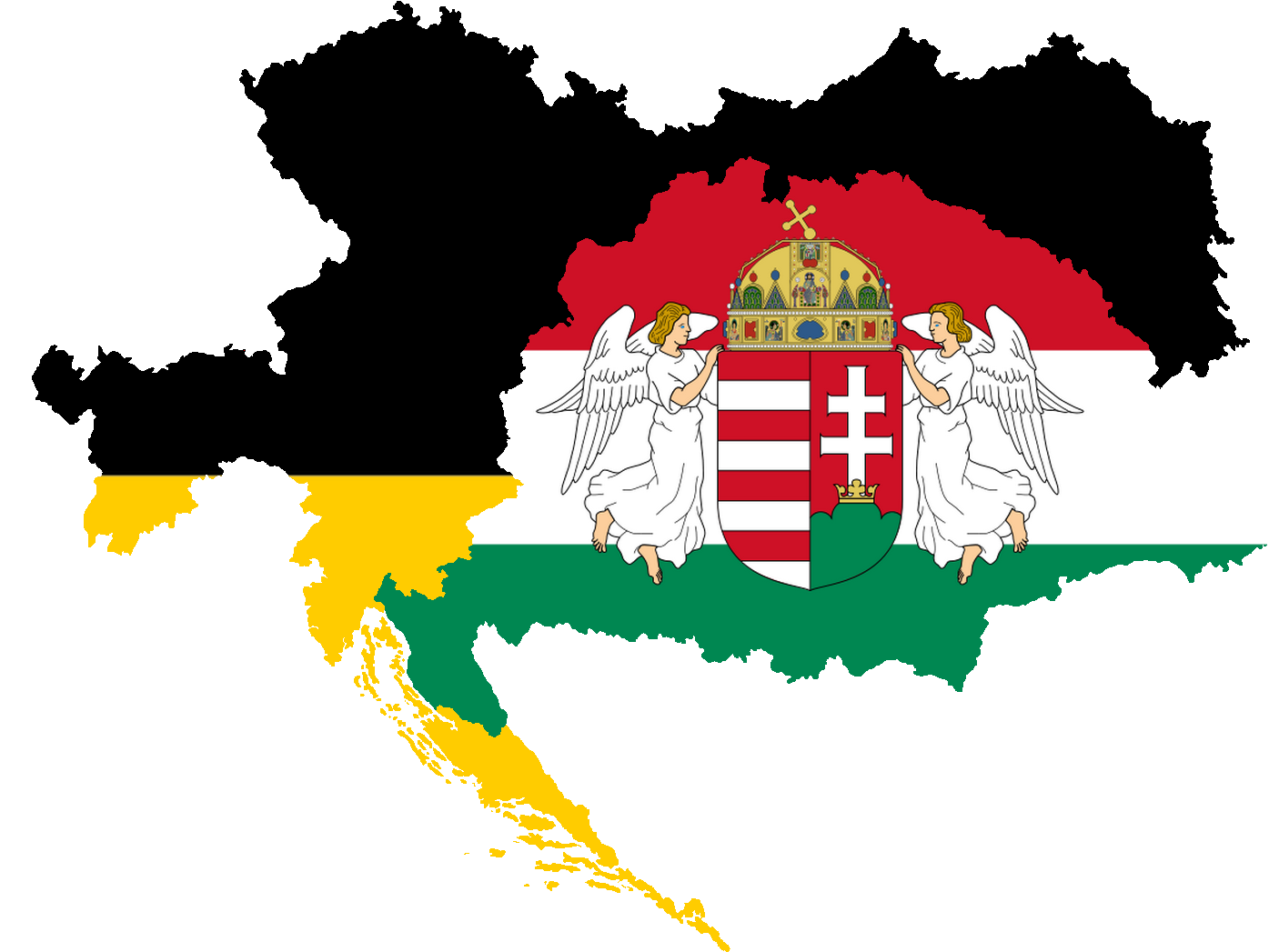 File:Flagmap of Austria and Hungary 