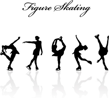 Ice skating silhouette free vector download 