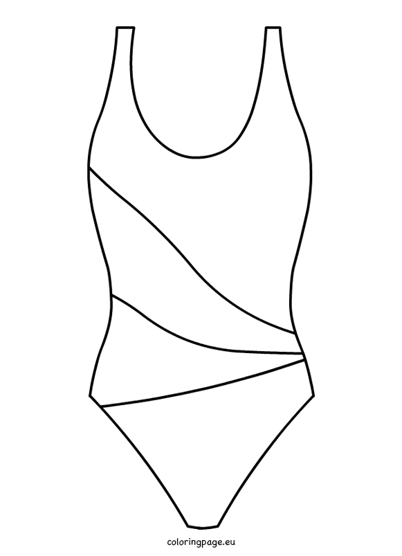 Bathing suit clipart black and white 