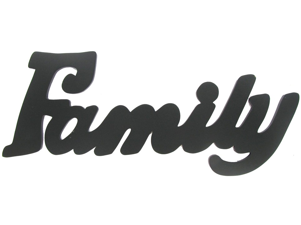 Family Black Wood Wall Word 