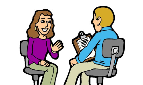 Clipart image of job interview 