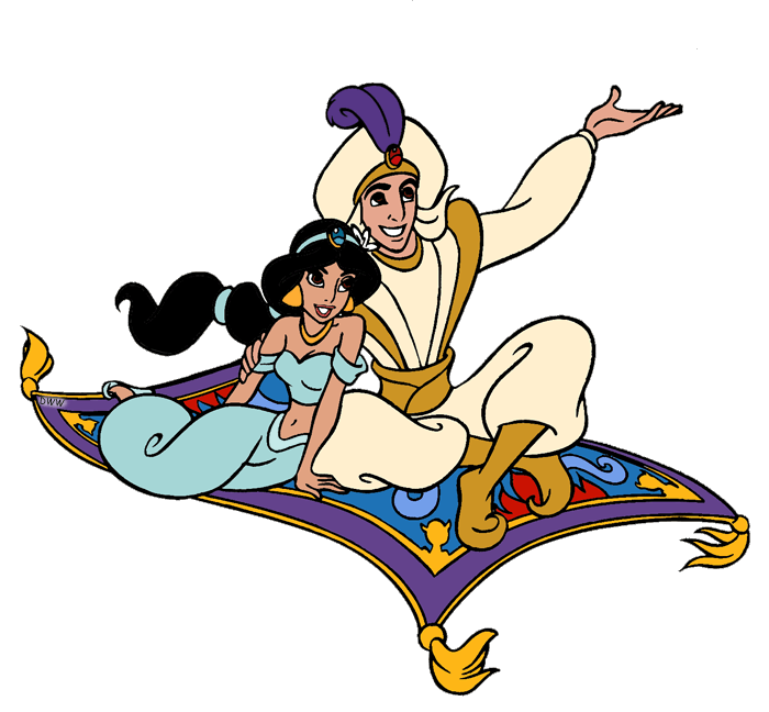 Aladdin and Jasmine Clip Art Image 
