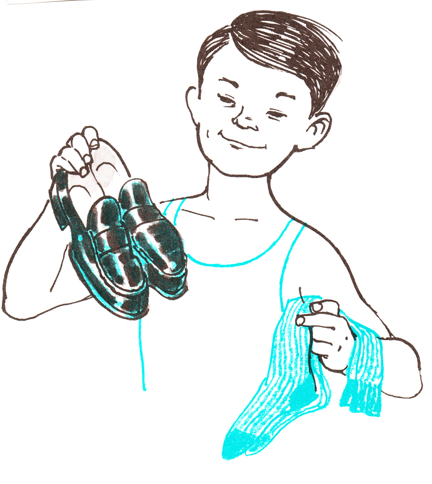 Put on socks and shoes clipart 
