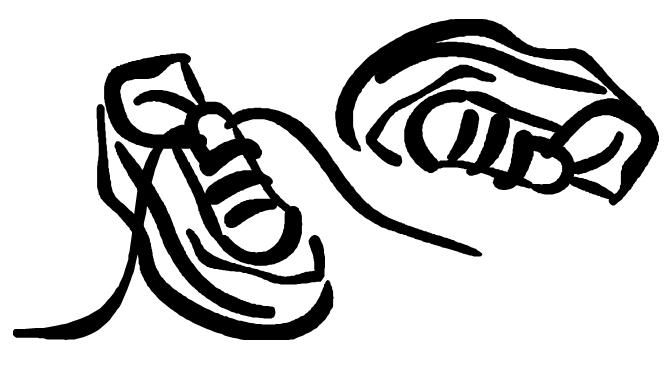 Put on socks and shoes art clipart 