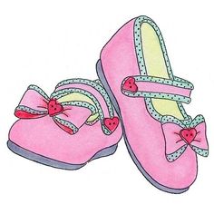 Pink socks and shoes art clipart 