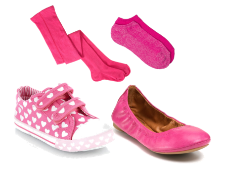 Pink socks and shoes art clipart 