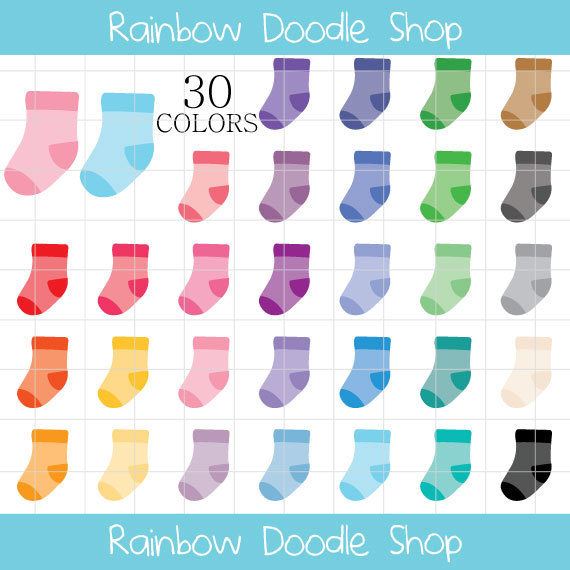Baby Socks Clipart Socks Clipart Baby Socks by rainbowdoodleshop 