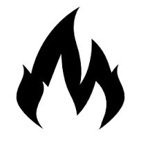 Simple Black Flame Clipart. 