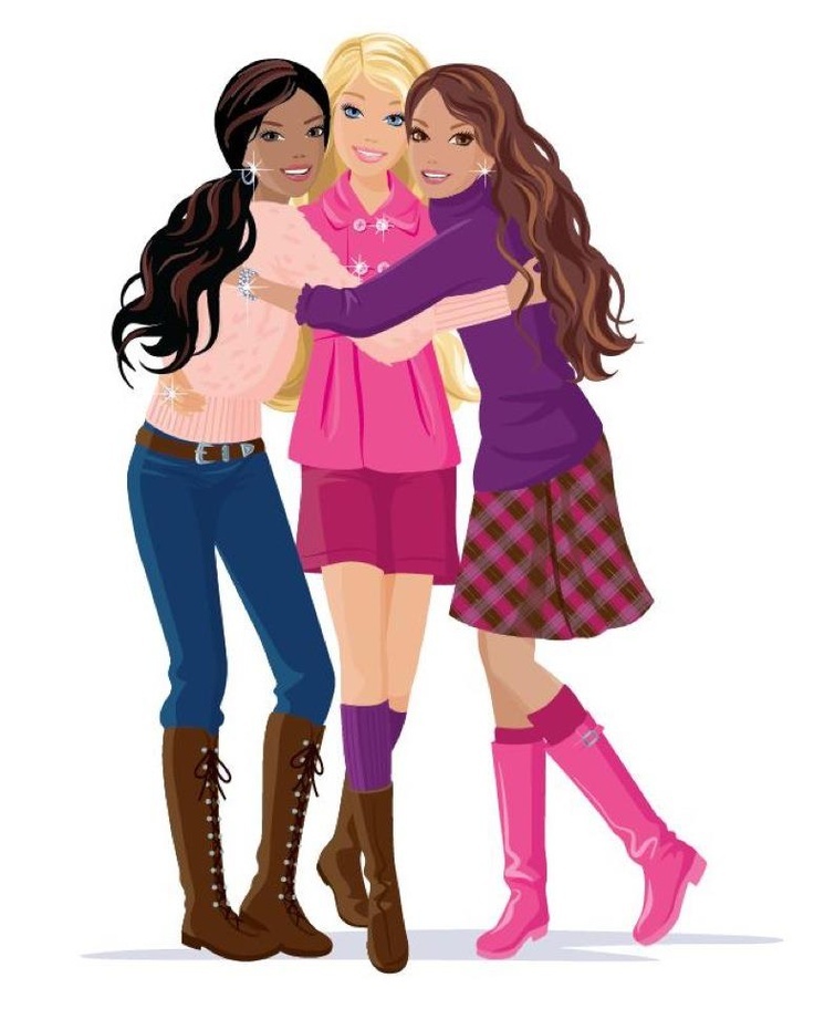 girls three best friends cartoon - Clip Art Library