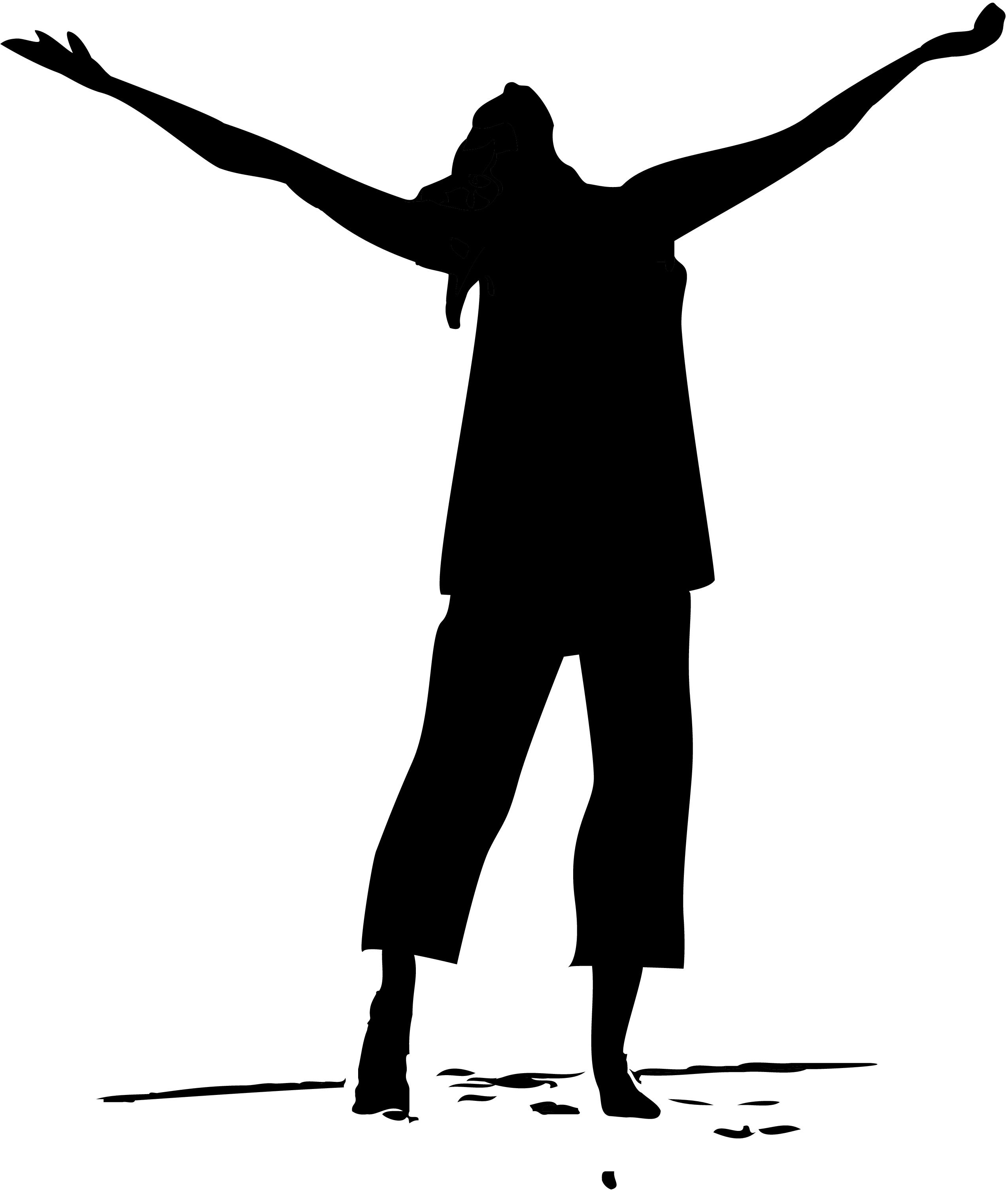 Woman praising silhuette clipart 