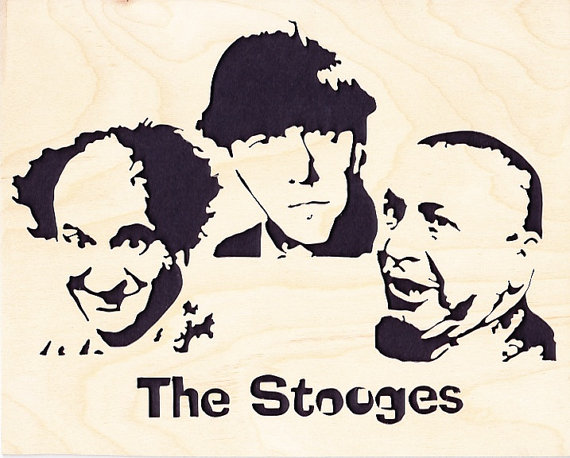 Three Stooges Wood Portrait 