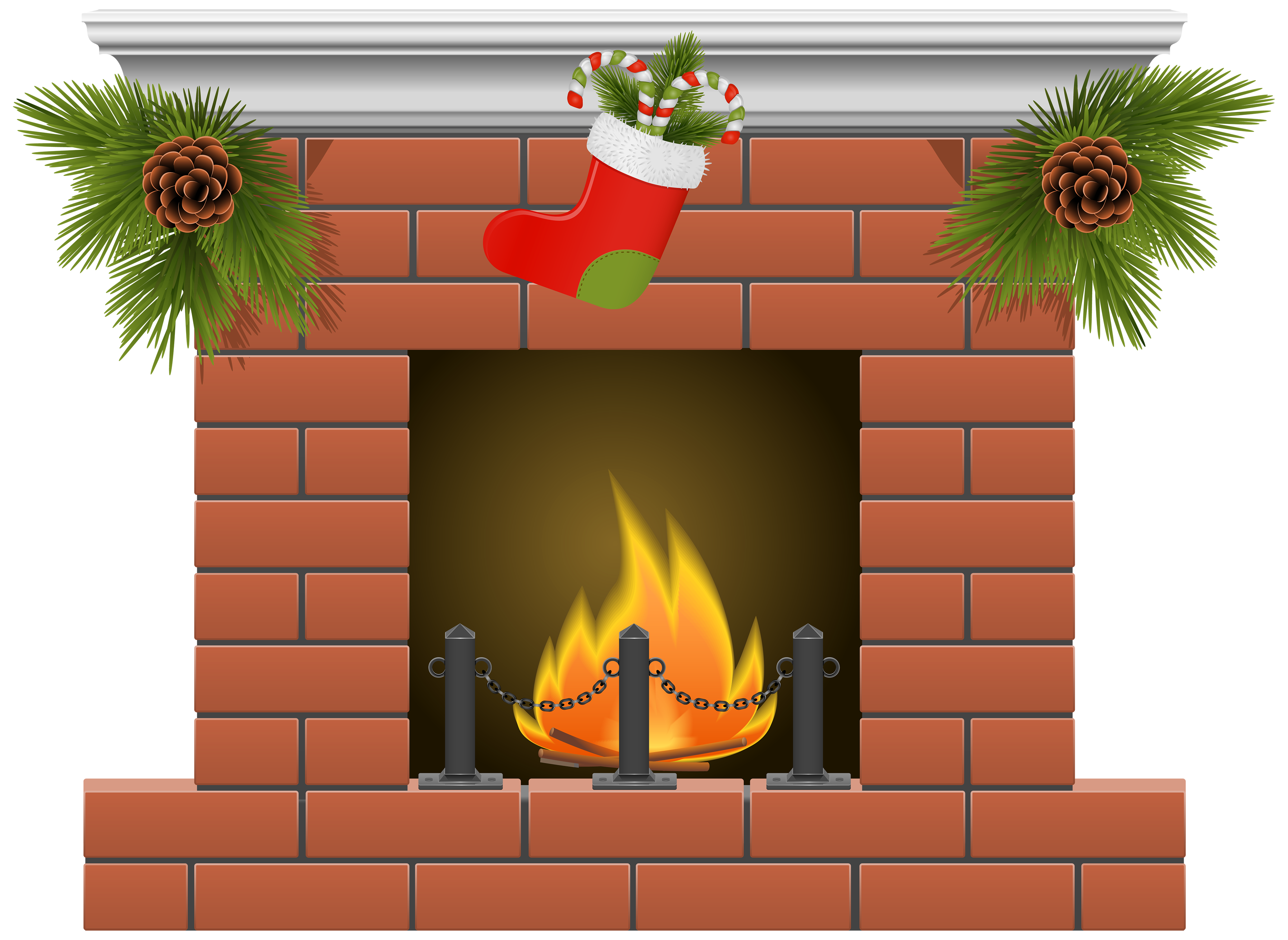 christmas fireplace clipart - Clip Art Library