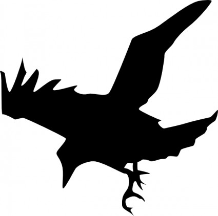Flying Raven Silhouette 