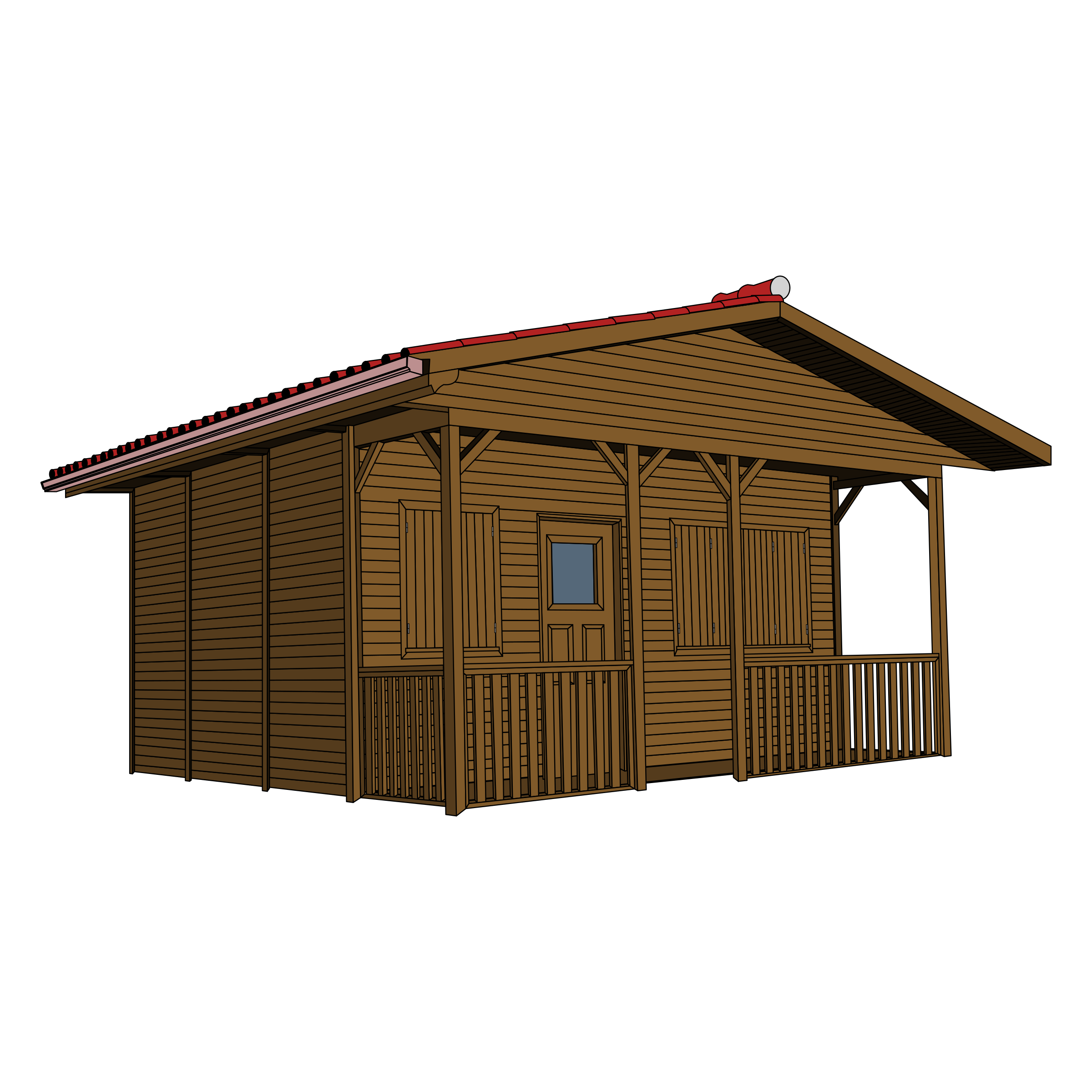 Big wooden house clipart 