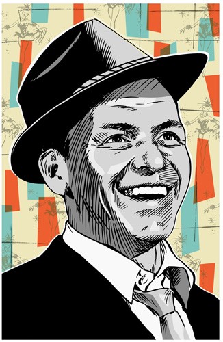 Frank Sinatra Pop Art Postcard by RedRobotCreative 