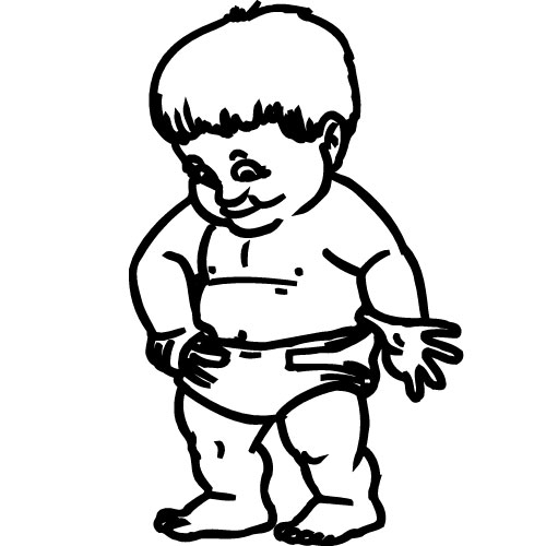 Baby Diaper Clipart Black And White 