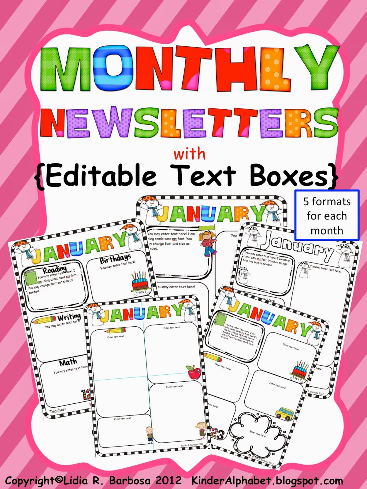 may newsletter editable template Clip Art Library
