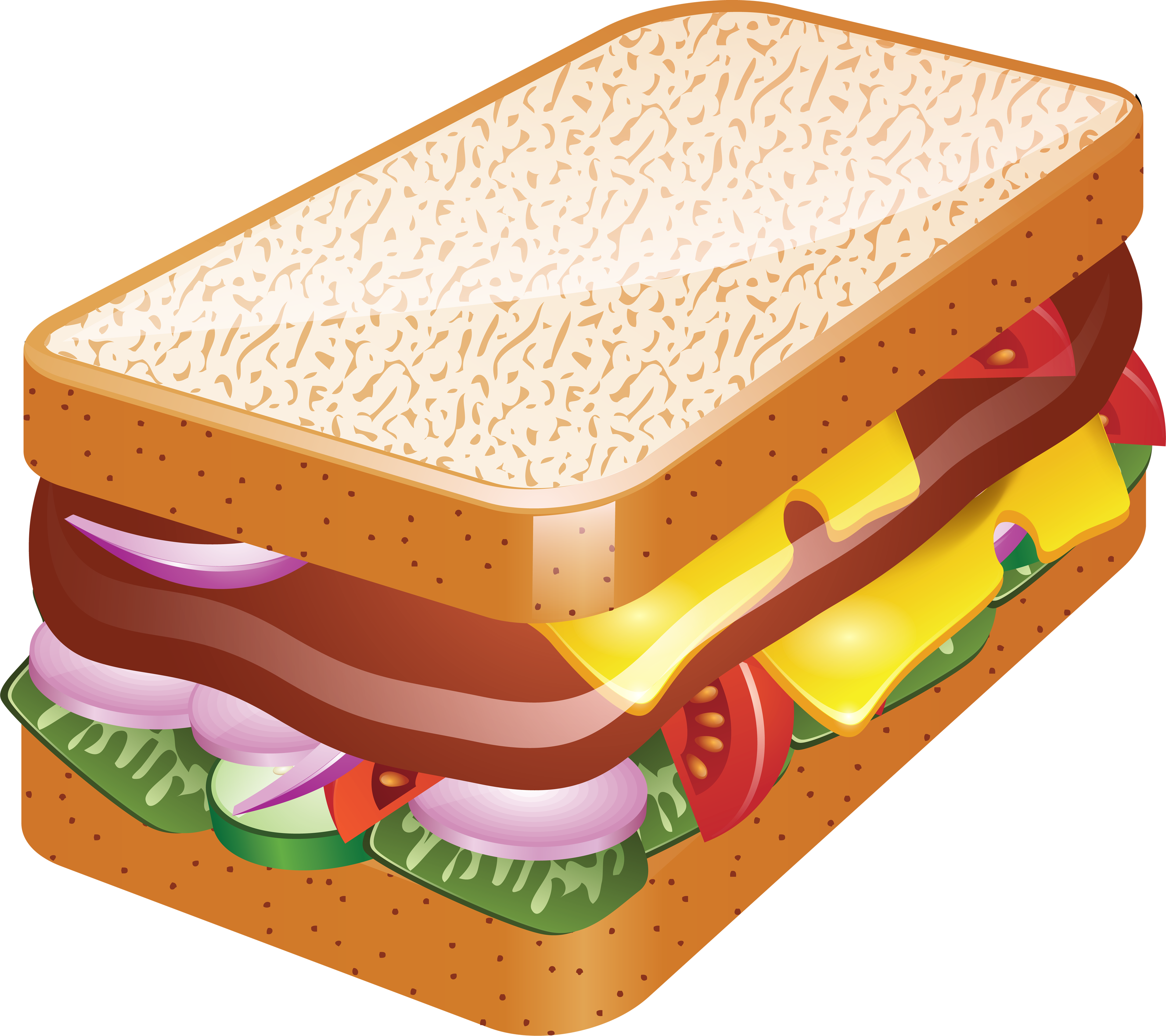 Ham and cheese sandwich clipart 