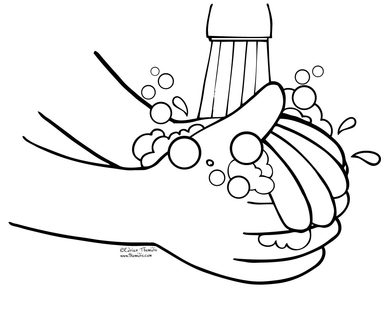 Washing hands clipart black and white 