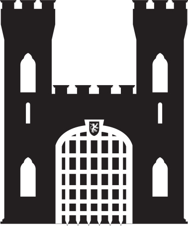 Medieval palace silhouette clipart 