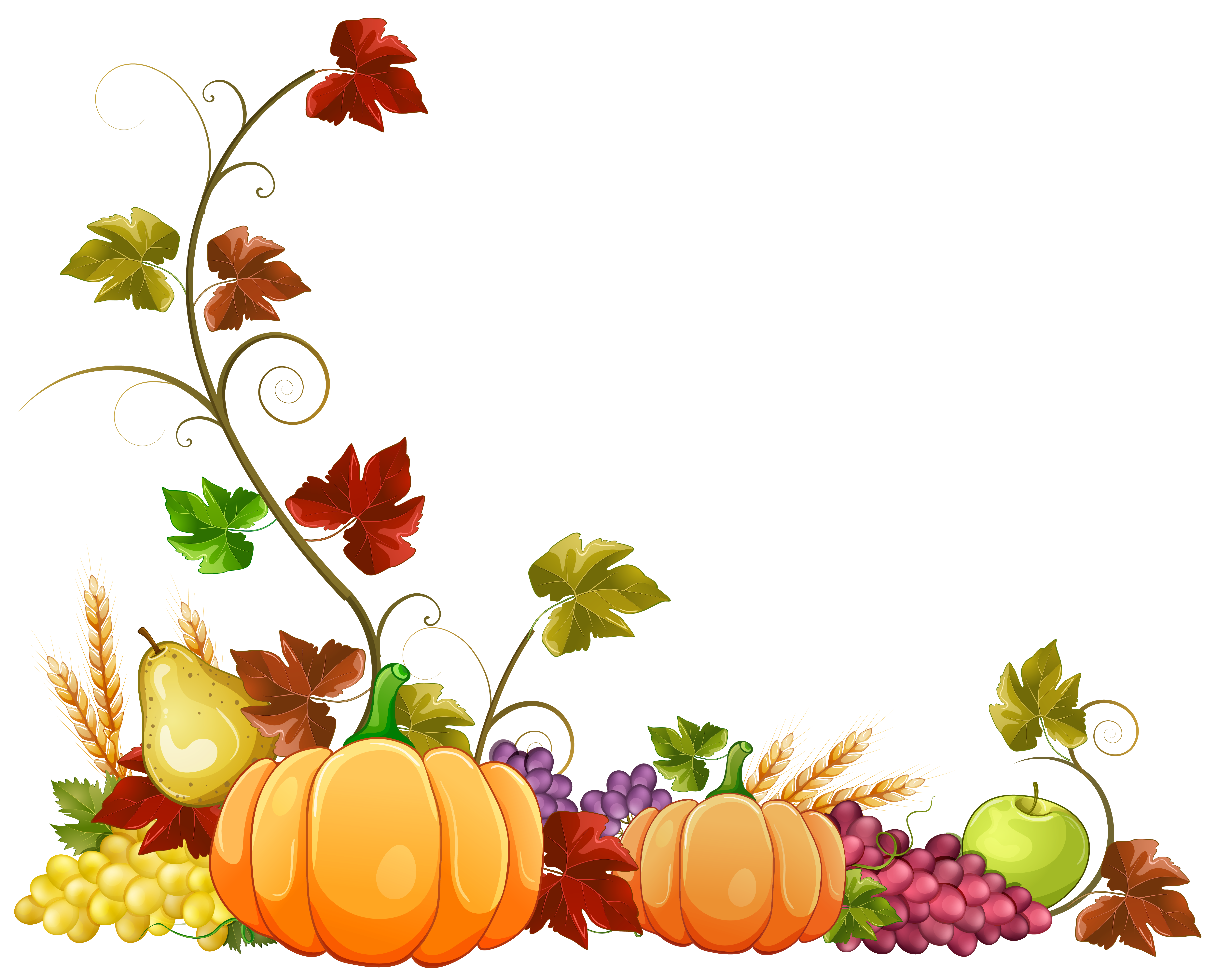 Autumn Pumpkin Decoration Clipart PNG Image 