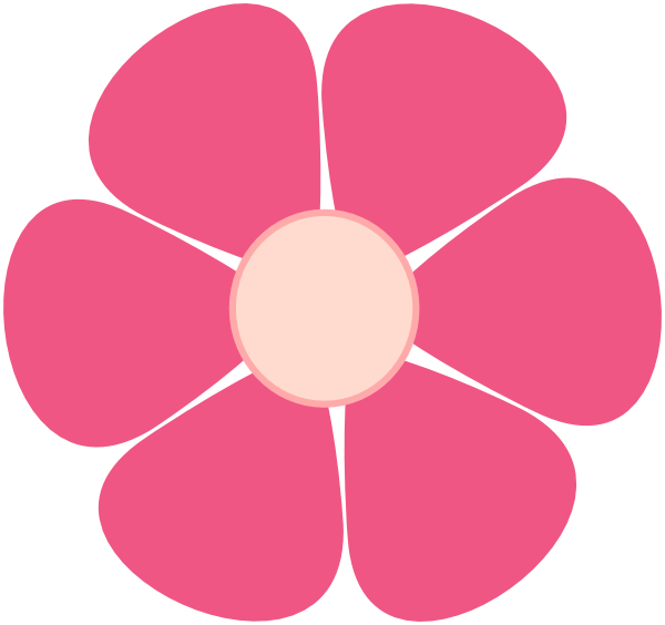 Pink Flowers Cartoon 
