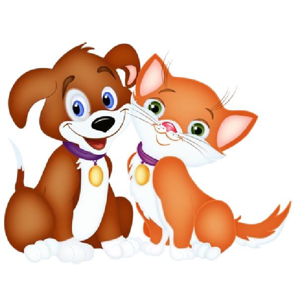 Cute dog with cat clipart 