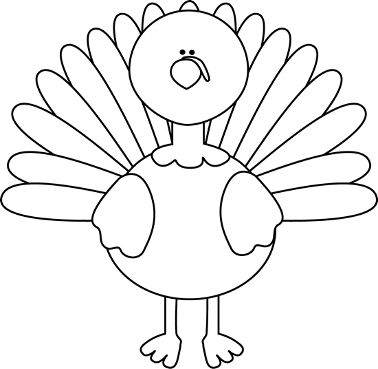 Turkey body black and white clipart 