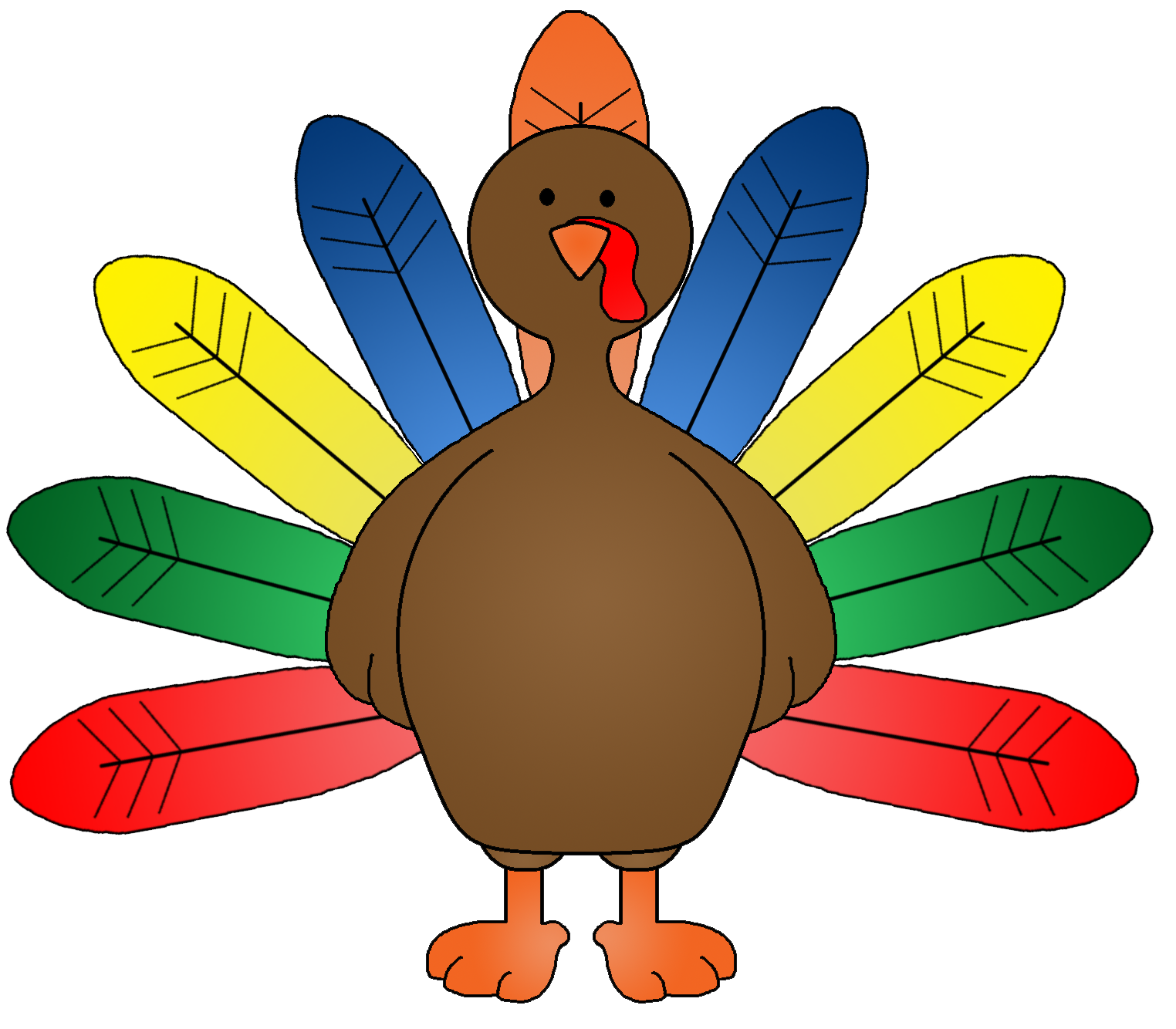 Colorful turkey body clipart 