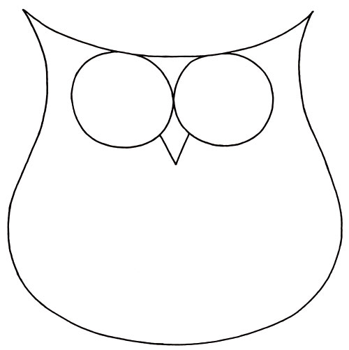 outline of owl easy Clip Art Library
