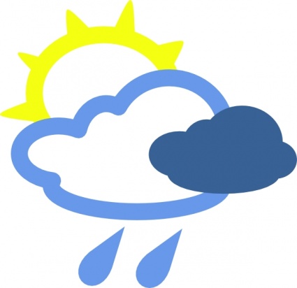 Sun And Rain Weather Symbols clip art vector, free vectors 