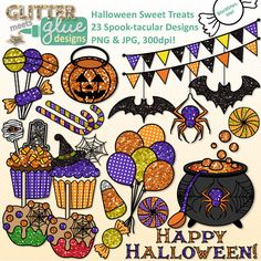 Haunted Halloween Clip Art {Bat, Pumpkin, Spider, Ghost 